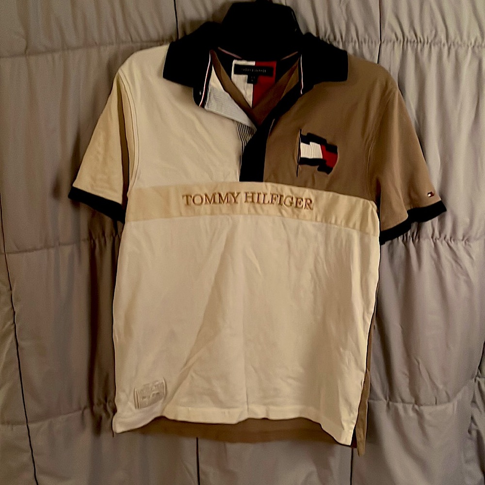 Color block Tommy Hilfiger polo shirt in size small
